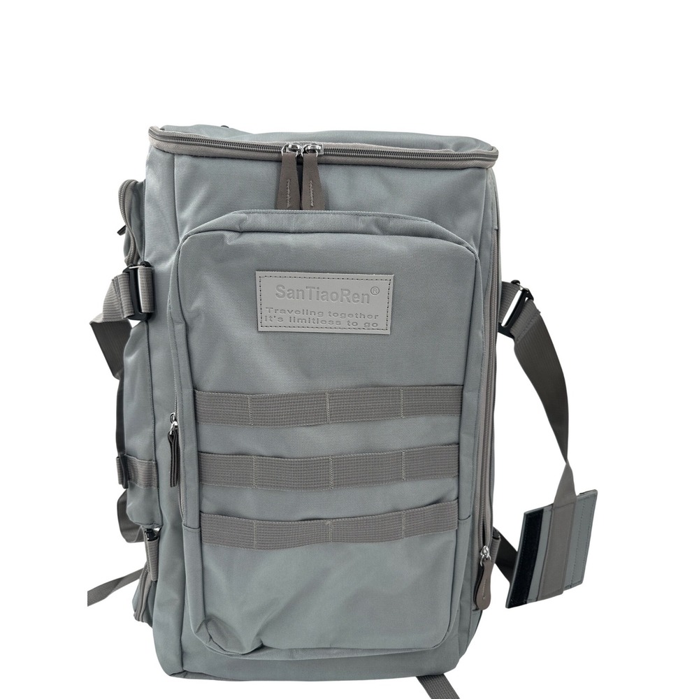 SanTiaoRen Gray Tactical Travel Backpack Orange Lining MOLLE Webbing Hiking‎ Bag